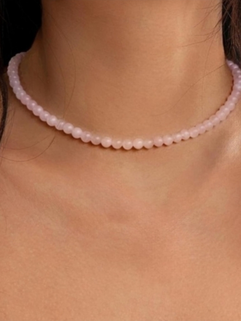 Anthropologie Rose Quartz Beaded Necklace